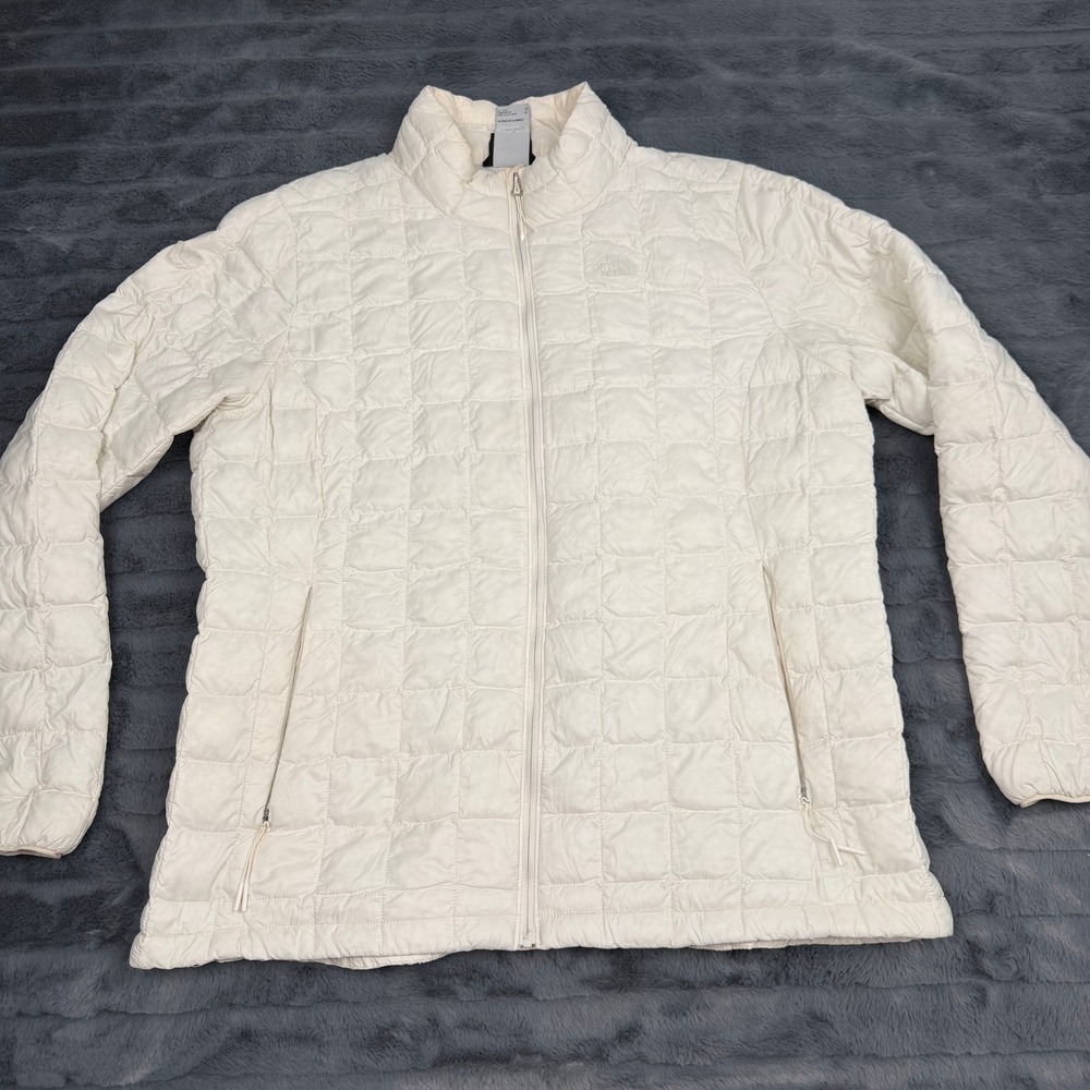 The North Face ThermoBall Eco Puffer Jacket Womens XL White Quilted Full Zip